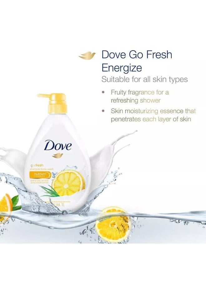 Dove Go Fresh Energize Body Wash Grapefruit & Lemongrass Scent 1 L - Image 4
